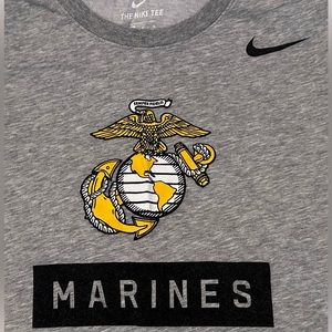 NIKE DRI-FIT MARINES TEE SHIRT, SIZE:M, GREY